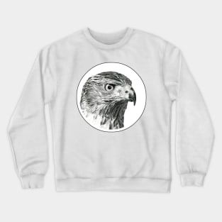 Hawk portrait drawing Crewneck Sweatshirt